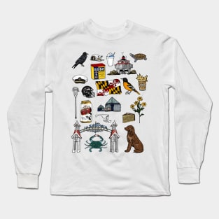 Maryland Flash Sheet - Color Long Sleeve T-Shirt